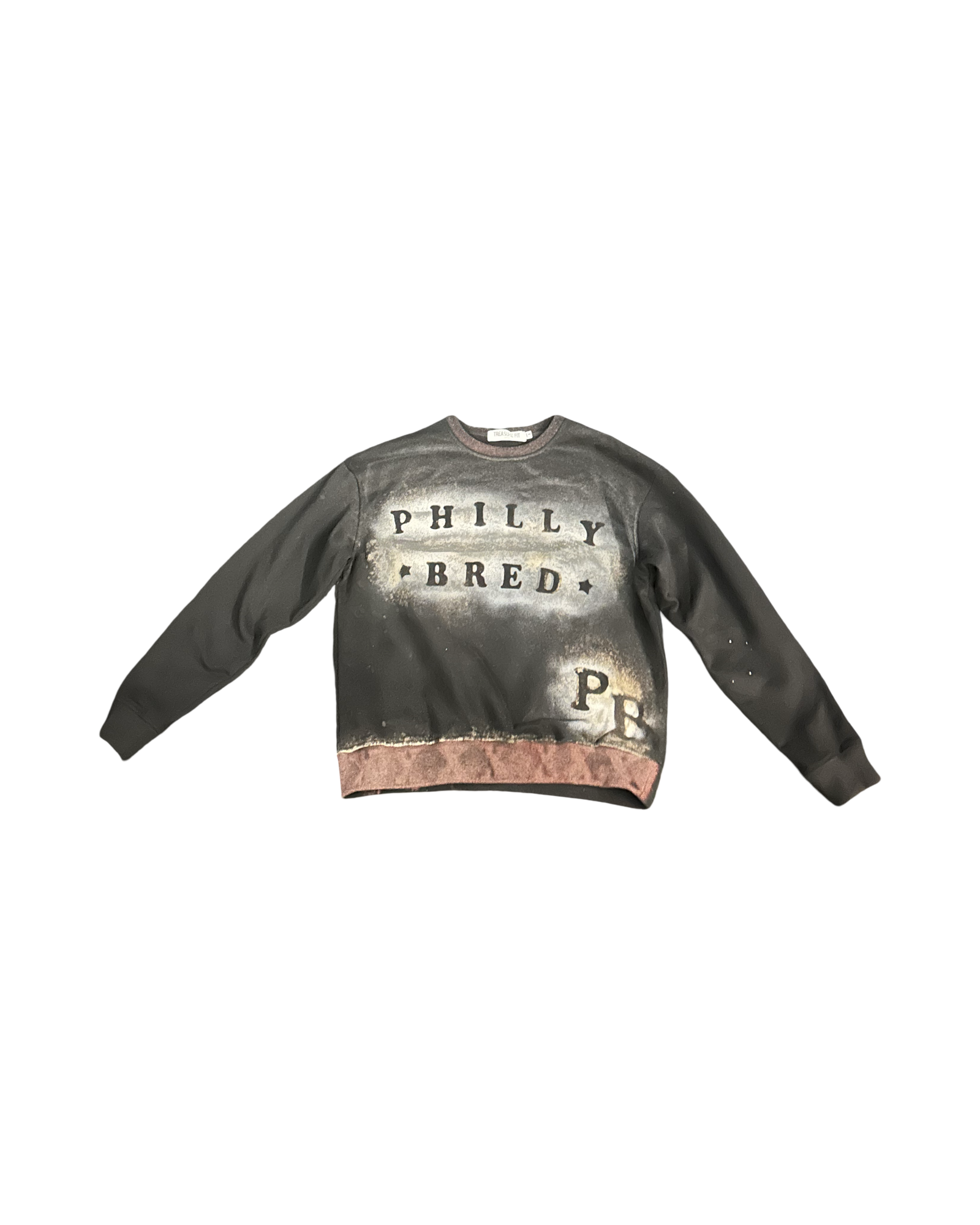 “Philly Bred” distressed star crew neck