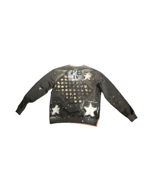 “Philly Bred” distressed star crew neck